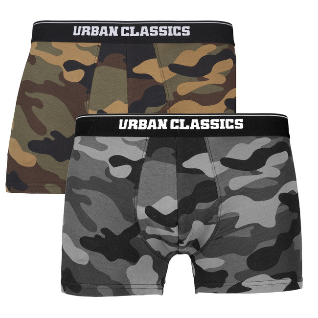 Urban Classics Boxer Shorts 2-Pack, Woodcamo + Darkcamo