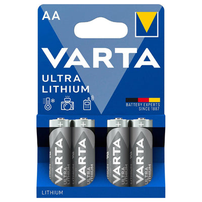 Varta Ultra Lithium AA Batteries, Pack of 4
