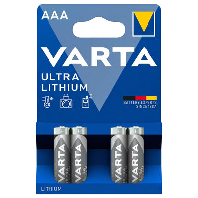 Varta Ultra Lithium AAA Batteries, 4 Pack