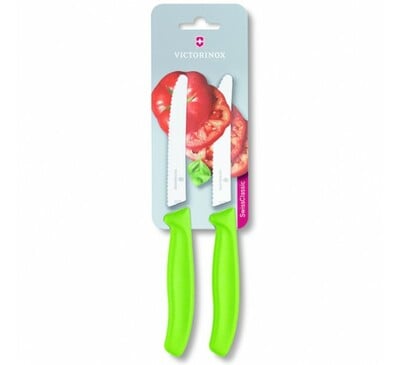 Victorinox 2-dielna súprava nožov na paradajky Swiss Classic, zelená