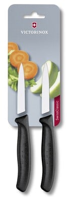 Victorinox 2-dielna súprava nožov s hladkou čepeľou Swiss Classic, čierna