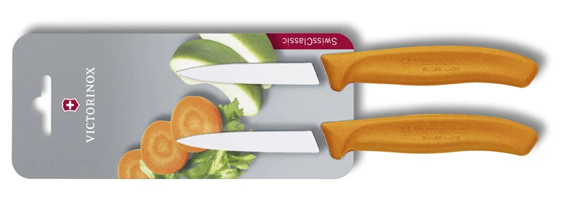 Victorinox 2-dielna súprava nožov s hladkou čepeľou Swiss Classic, oranžová