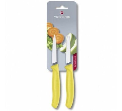 Victorinox 2-dielna súprava nožov s hladkou čepeľou Swiss Classic, žltá