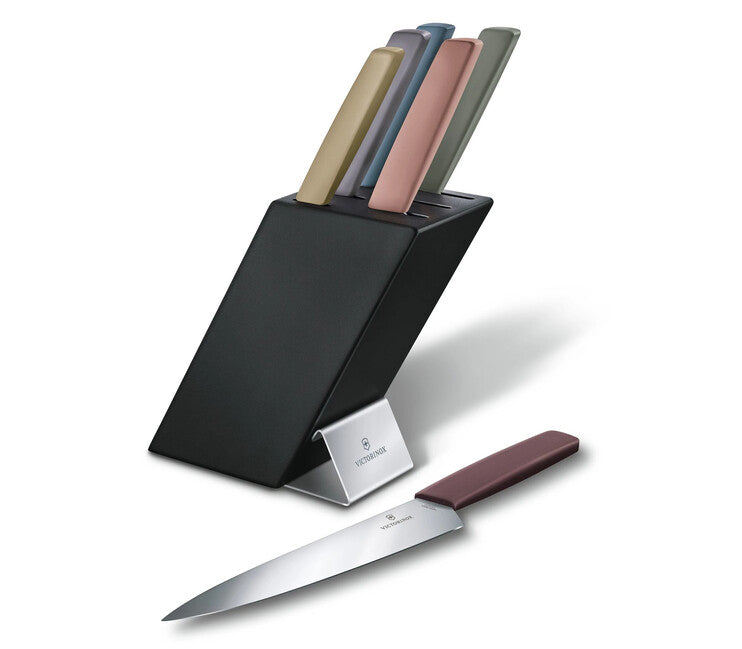 Victorinox Swiss Modern Knife Block with Colored Knives