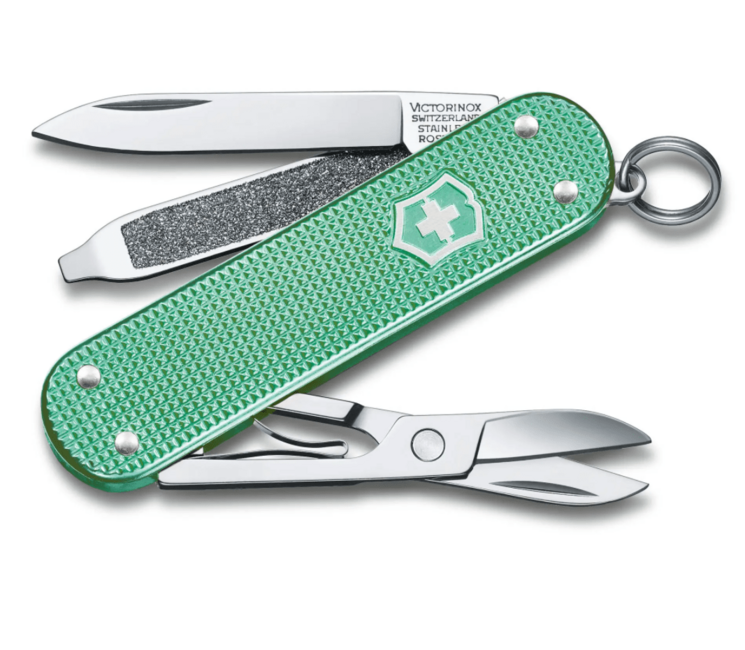 Victorinox Classic Colors Alox Minty Mint Multitool, Mint Green, 58mm Knife, 5 Functions