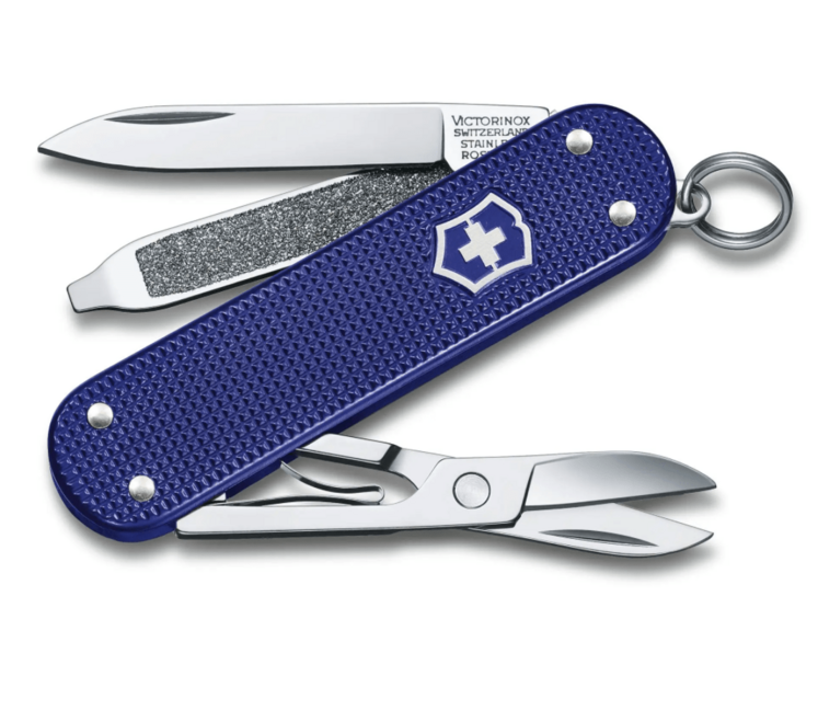 Victorinox Classic Colors Alox Night Dive Multitool, Navy Blue, 58mm Knife, 5 Functions