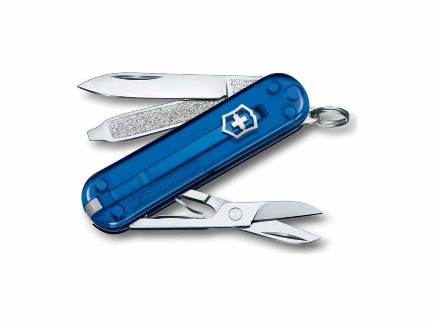 Victorinox Classic SD Deep Ocean Multitool, Transparent Blue, 58mm Knife, 7 Functions