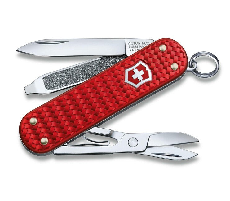 Victorinox Classic SD Precious Alox Iconic Red Multitool, Red Knife, 58mm
