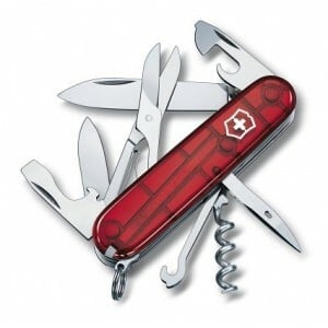 Victorinox Climber Multifunctional Knife 91mm, Transparent Red, 14 Functions
