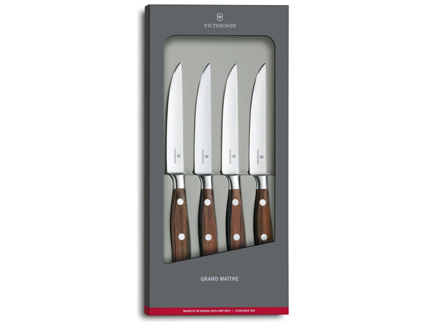 Victorinox Grand Maitre Steak Knife Set, Wood, 4-piece