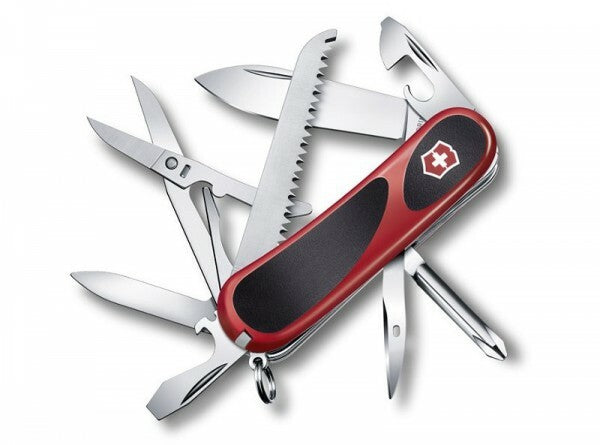 Victorinox EvoGrip 18 Multi-Tool, Black-Red, 15 Functions Knife, 85mm