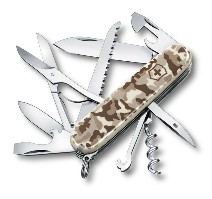 Victorinox Huntsman Multitool, Desert Camo, 15 Functions Knife, Blister