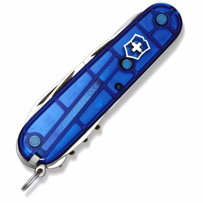 Victorinox Huntsman Pocket Knife 91mm, Transparent Blue