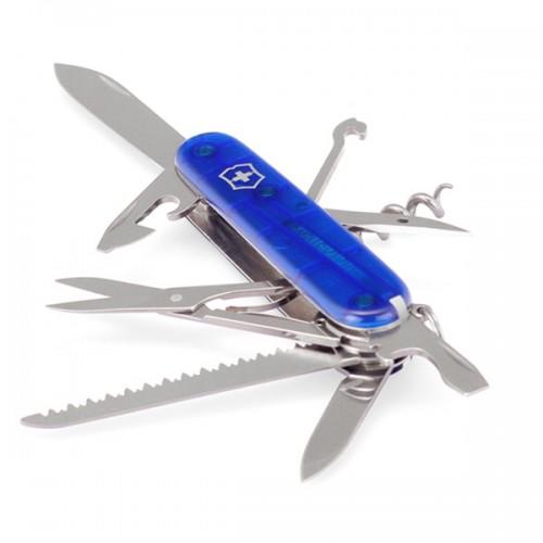 Victorinox Huntsman Pocket Knife 91mm, Transparent Blue