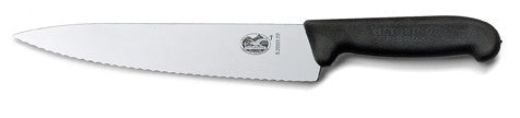 Victorinox Chef's Knife Fibrox, Serrated Blade, Black