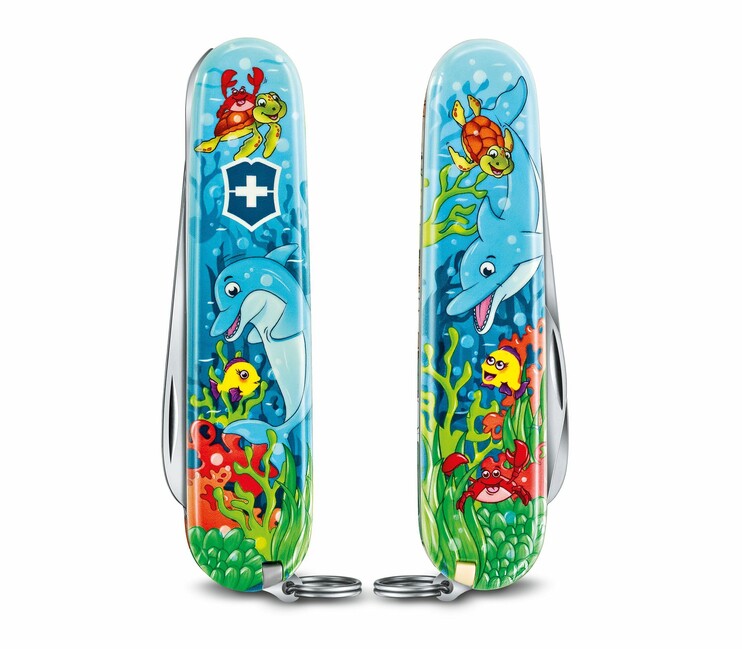Victorinox My First Animal Edition Multi-Tool Knife for Kids, Dolphin Design, 9 Functions