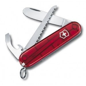 Victorinox My First Multifunctional Knife for Children, Transparent Red, 9 Functions