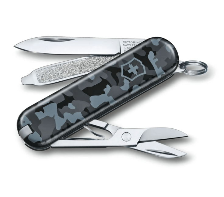 Victorinox Navy Blue Camo Multitool 58mm, 7 Functions Knife, Blister