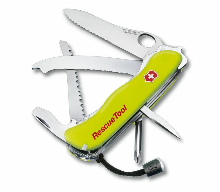 Victorinox RescueTool Multitool Knife, Yellow Luminescent, 13 Functions, Blister