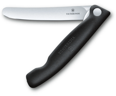 Victorinox Swiss Classic Folding Fruit and Vegetable Knife, Smooth Blade, Black