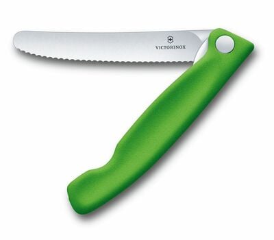 Victorinox Swiss Classic Folding Fruit and Vegetable Knife, Serrated Blade, Green
