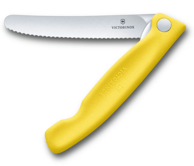 Victorinox Swiss Classic Folding Fruit and Vegetable Knife, Serrated Blade, Yellow