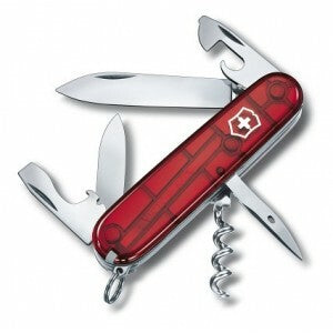 Victorinox Spartan Multitool, 91mm, Red Transparent, 12 Functions Knife, Blister