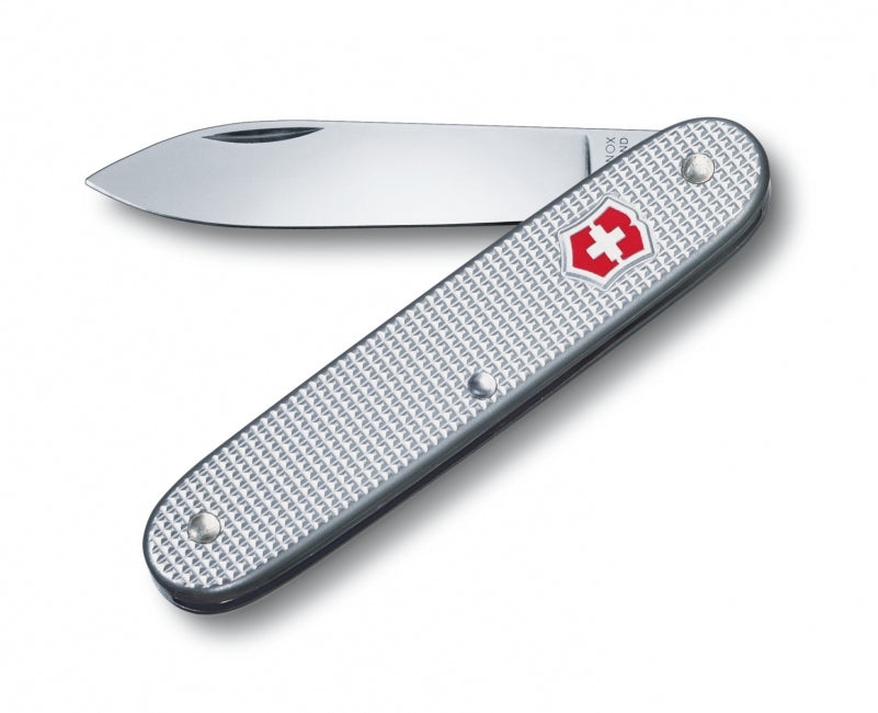 Victorinox Swiss Army 1 Alox Pocket Knife 93mm, Silver, Ribbed Handle