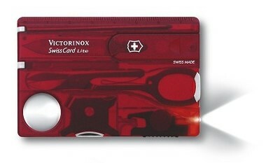Victorinox SwissCard Lite Ruby Pocket Knife, Transparent Red, 13 Functions