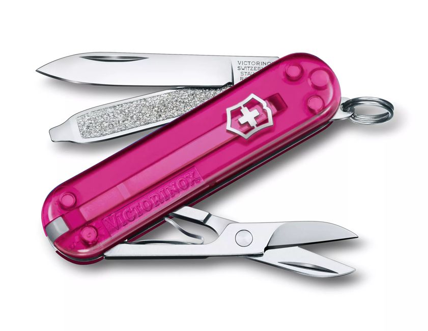 Victorinox Classic SD Pocket Knife, Transparent Pink