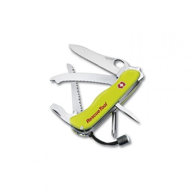 Victorinox Rescue Tool Pocket Knife, Reflective Yellow, 111mm with Sheath