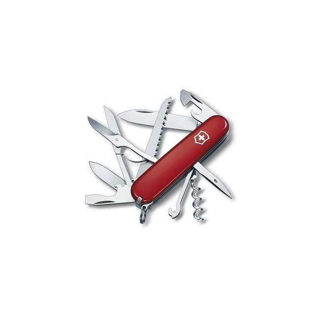 Victorinox Huntsman Pocket Knife 91mm, Transparent Red Cellidor