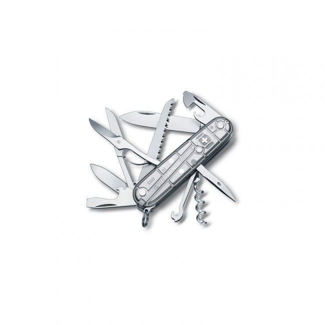 Victorinox Huntsman SilverTech Pocket Knife, Transparent, 91mm