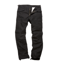 Vintage Industries M65 heavy satin trousers, black