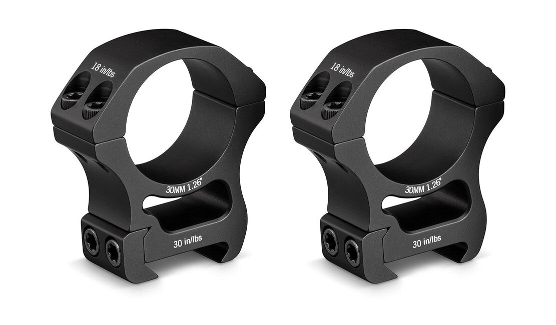 Vortex Optics Pro Series 30mm High Mounting Rings - 1.26