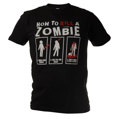 O&T Funny Kill Zombies T-Shirt, Black