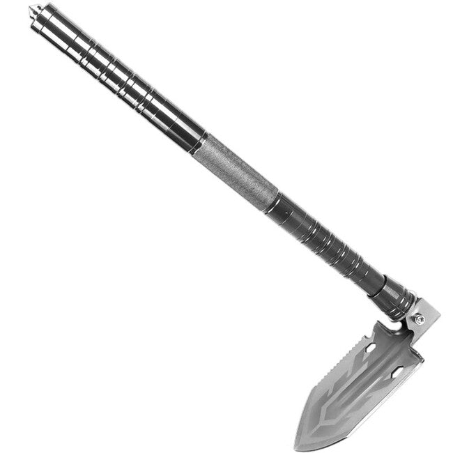 DRAGOWA Tactical Cara Folding Multifunctional Shovel with Pouch, Silver