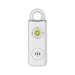 W&G Shield SOS Personal Alarm with LED Light and Pull-Ring Trigger, White