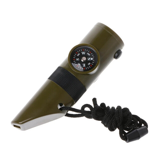 WARAGOD Multifunkčná núdzová píšťalka 7 v 1 Echo, Army green