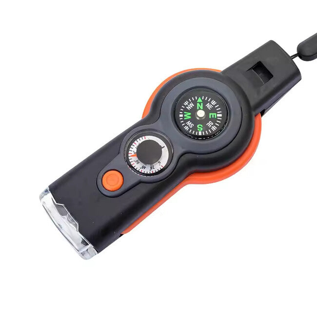 WARAGOD Multifunctional Emergency Whistle 7 in 1 Sonic, Orange