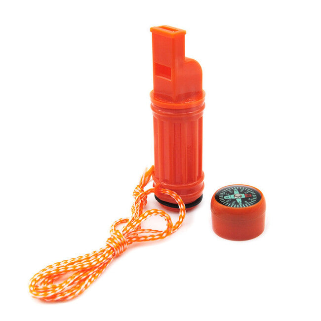 WARAGOD Multifunctional Emergency Whistle 5 in 1 Blast, Orange