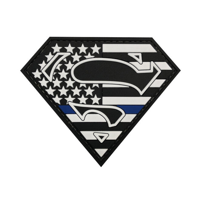 WARAGOD Superman 3D Patch 9x7.5cm, Blue line