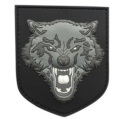 WARAGOD 3D Wolf PVC Patch, Grey