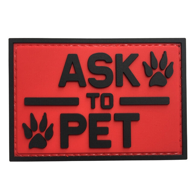 WARAGOD Ask to pet PVC Patch, Red