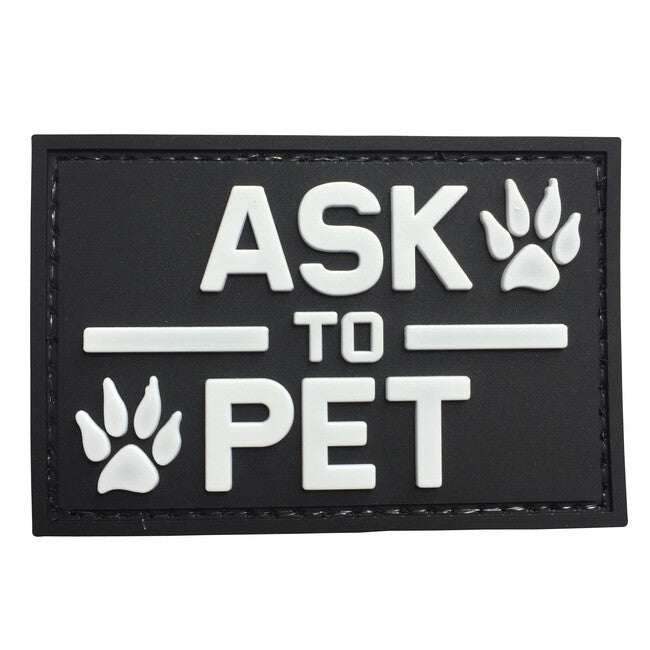 WARAGOD Ask to Pet PVC Patch, Black
