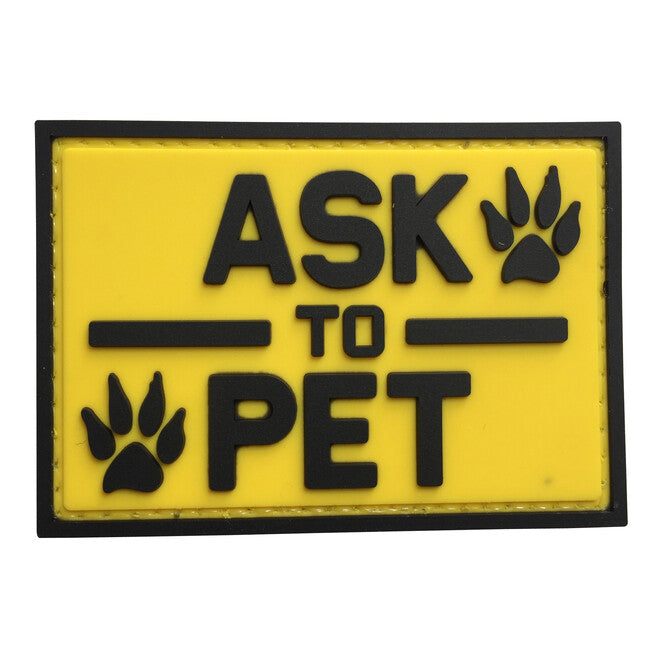 WARAGOD Ask to Pet PVC Patch, Yellow