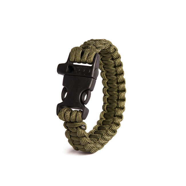 WARAGOD Bazin Bracelet with Plastic Clip and Whistle, Green