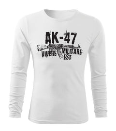 DRAGOWA Fit-T μακρυμάνικο μπλουζάκι Seneca AK-47 160 g/m², λευκό