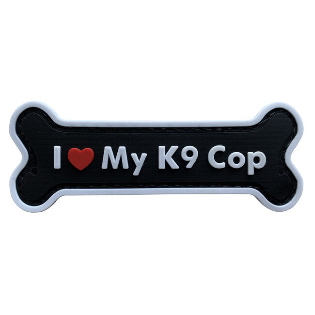 WARAGOD I Love My K9 Cop PVC Patch, Black