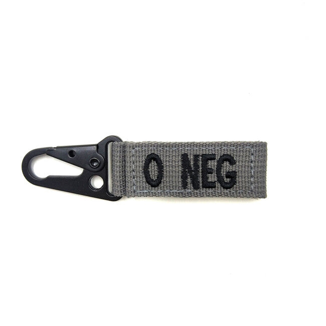 WARAGOD Blood Type 0- Negative Carabiner, Grey
